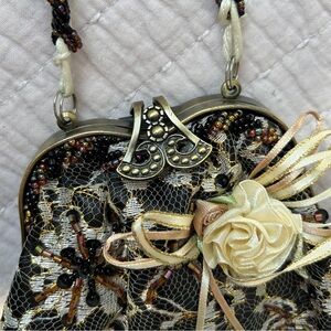 Vintage whimsigoth bag purse intricately beaded